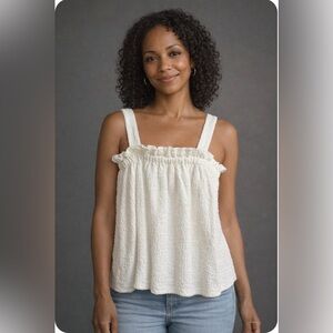 Elegant White Flowy Top- S to L sizing